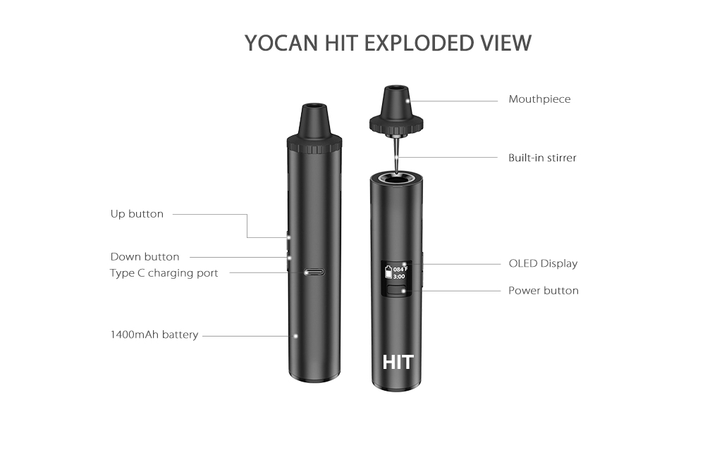Original Yocan Hit Dry Herb Va – обзор и цена Dry Herb Vaping Accessories