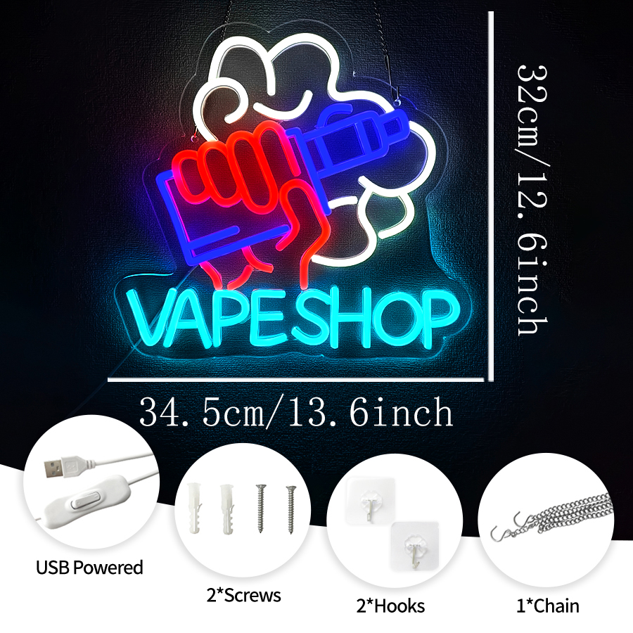 VAPE Shop Neon Sign for Smoke  – обзор и цена Vaping Store