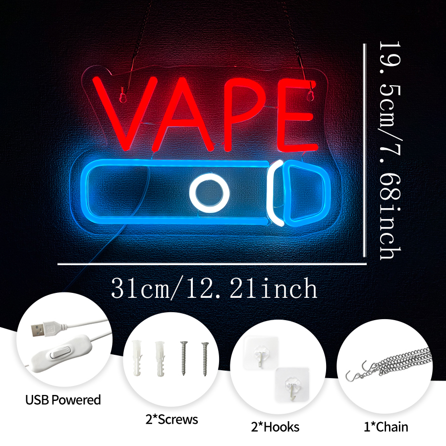 VAPE Shop Neon Sign for Smoke  – обзор и цена Vaping Store